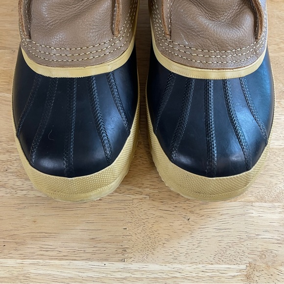 Sorel Manitou Wool Black Tan Insulated Lined Rubber Winter Snow Boots Size 8 - Picture 7 of 13